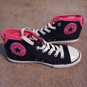 Converse All Star Black and Pink Size 5